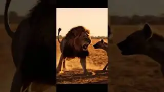 Title: Lion 🦁 vs Hyena 🐾 Battle!#LionVsHyena #WildlifeFight #NatureDrama #PredatorBattle