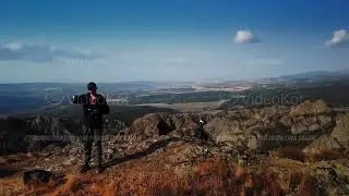 Outdoor adventure exploration, Dramatic sky and breathtaking landscape captured during hike