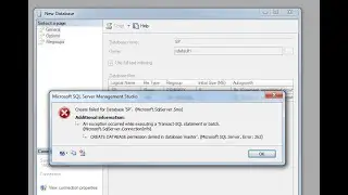 Error while creating data base