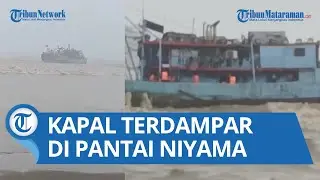 Kapal Penangkap Ikan Putus Jangkar dan Terdampar di Pantai Niyama