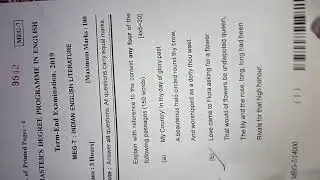 Meg-07 Indian English literature, Tee December 2019 From IGNOU