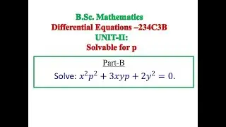 Differential equations # solvable for p # 234C3B # Tamil
