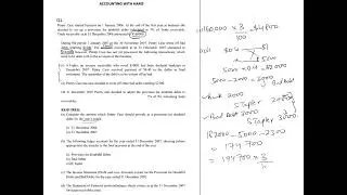 BAD DEBTS AND PROVISION EXAMPLE QUESTION