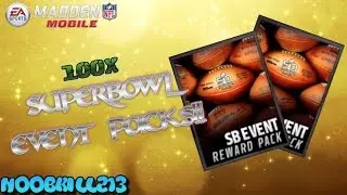 Madden Mobile 16| 100 Superbowl Event Packs!!