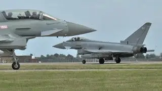 RAF Typhoon Jets &ndash; 3 Ship Take Off - Excellent!