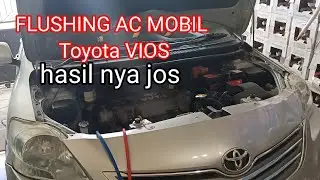 Flushing oli kompresor AC mobil Toyota Vios menggunakan mesin TEKTINO