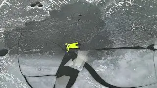 Drone video captures ice rescue in Michigan's UP