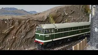 First train running into Scourie Harbour. 