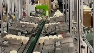 6sets paper cup machine into one packing machine double line film bag packing FeeNoT.com