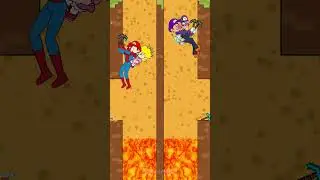 Lava Challenge : Good Spiderman Family Vs. Greedy Waluigi Family