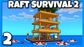 Minecraft Raft Survival 2 - Ep2  New Raft  #raftsurvival