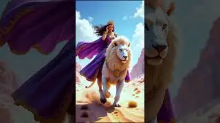 Desert Queen Rides the White Lion | Epic AI Fantasy #shorts