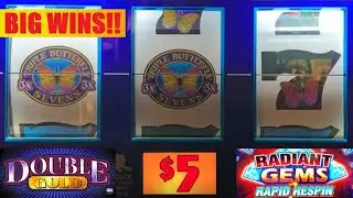 BOOM! Triple Butterfly 7&rsquo;s was on fire! 5 Reel Double Gold + Radiant Gems RAPID RESPIN slots!