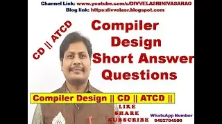 Compiler Design Short Answer Questions || Compiler Design || Compiler Design MCQs || CD || ATCD