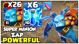 Most Powerful🔥!! Th15 Super Minion Attack with 6 Zap Spell | Best TH15 Attack in Clash of Clans