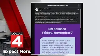 Farmington Public Schools closed Friday due to fiber line damage following car crash