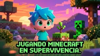 Jugando Minecraft en modo supervivencia 