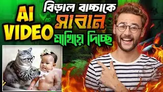 ভাইরাল ভিডিও 🔥 বিড়াল বাচ্চাকে সাবান দিয়ে গোসল করিয়ে দিচ্ছে । luma ai | ai video  