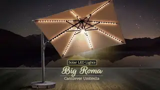 Solar LED Lights BIG ROMA Cantilever Umbrella