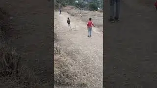 खेलता बचपन! गांव के सीढ़ीदार खेतों में गांव के बच्चे,जो हम-सभी का प्रिय खेल क्रिकेट खेल रहे हैं! 👌🌲🌹