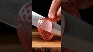 ASMR Jelly Glass Strawberry Slice - Crystal Crackle Sounds