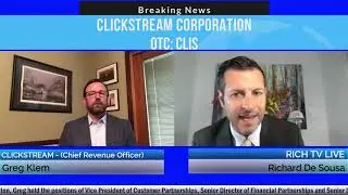 Clickstream (OTC: CLIS) Chief Revenue Officer Greg Klem | Rich TV Live