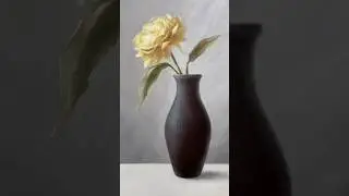 Capturing the beauty of a single yellow bloom #oilonpaper #stilllifeart #artinprogress #fineart