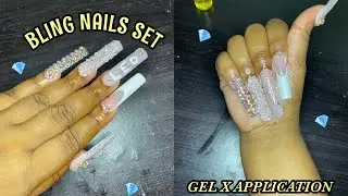 BLING NAIL SET || BIRTHDAY NAILS || GEL X APPLICATION