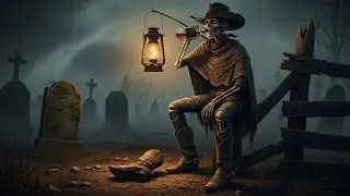 Skull Cowboy Drinking Whiskey – Dark Western 4K