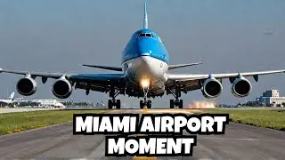 BIG Plane Touches Down at Miami Airport!! Watch KLM 747 Landing