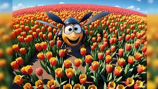 Four Bumblebees Zoom Through Flowers | Nature Rhyme for Kids | Fun Learning Song for Toddlers