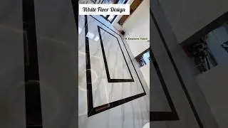 White Floor 🤍 tiles with Black 🖤 Border line 🤩🧭 🏡#shorts #flooring #trending  #tiles #blackandwhite