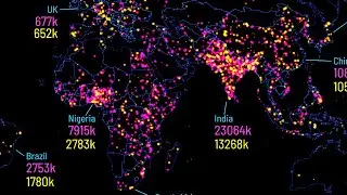 All Births and Deaths in 2021 Visualized With Dots