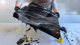 24 Karat Blattgold auf Pouring Art – Luxus bis ins Detail