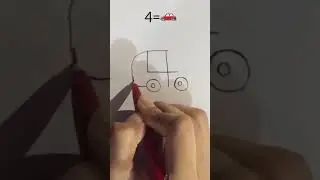 How To Draw a CAR Using Number 4 | Car drawing easy trick #art #easytrick