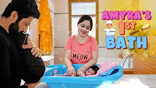👶Newborn Baby Amyra ka 1st Bath 🛀  @MrMrsPrinceBenatural @BENATURALRekha