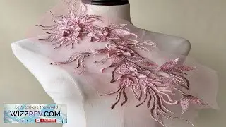 Embroidery Flowers Plant Costume Motif Pearls Evening Bridal Lace Applique 1 PC