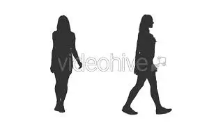 Walking Female Silhouette, Alpha Channel | Stock Footage - Videohive