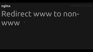 Redirect www to non-www