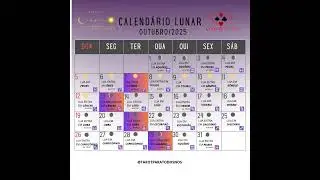 Calend&aacute;rio Lunar Mensal de Outubro/2025