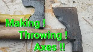 Axe Throwing/Making, Fun at Deer Camp Wood Target Hatchet roofing framing bearded