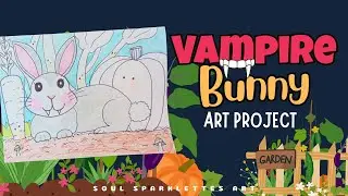 Vampire Bunny Art Lesson for Kids  | Spooky Halloween Art Project