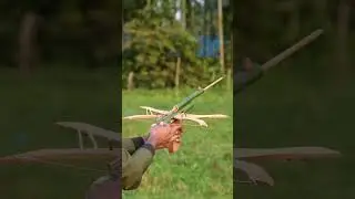 Handmade Bamboo Crossbow - Amazing Bow & Arrow Creation! #youtubeshorts