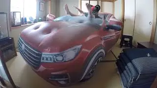 Ride on the 0.18mm thickness inflatable car