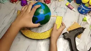 How to make a  Earth 🌎 globe at home😮|| DIY cardboard craft || very easy craft || making globe ideas