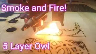 Smoke And Fire Owl Laser Cut