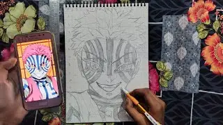 Akaza drawing 🔥| How to draw Akaza drawing outline tutorial 🔥