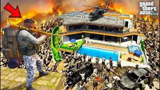 Franklin's House Destroyed By Zombies in GTA 5 | SHINCHAN and CHOP