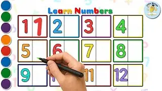 Изучаем цифры от 1 до 12 | Обводка, распознавание и счёт для детей | Little Mango Kids