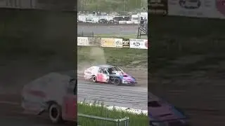 First ever Midwest mod win, burnout celebration #dirttrackracing #victorylane #firstwin